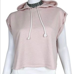 H&M sleeveless cropped hoodie | baby pink